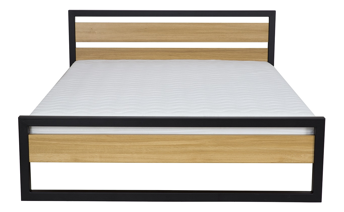 LK371-180 postel masiv dub/kov Drewmax 