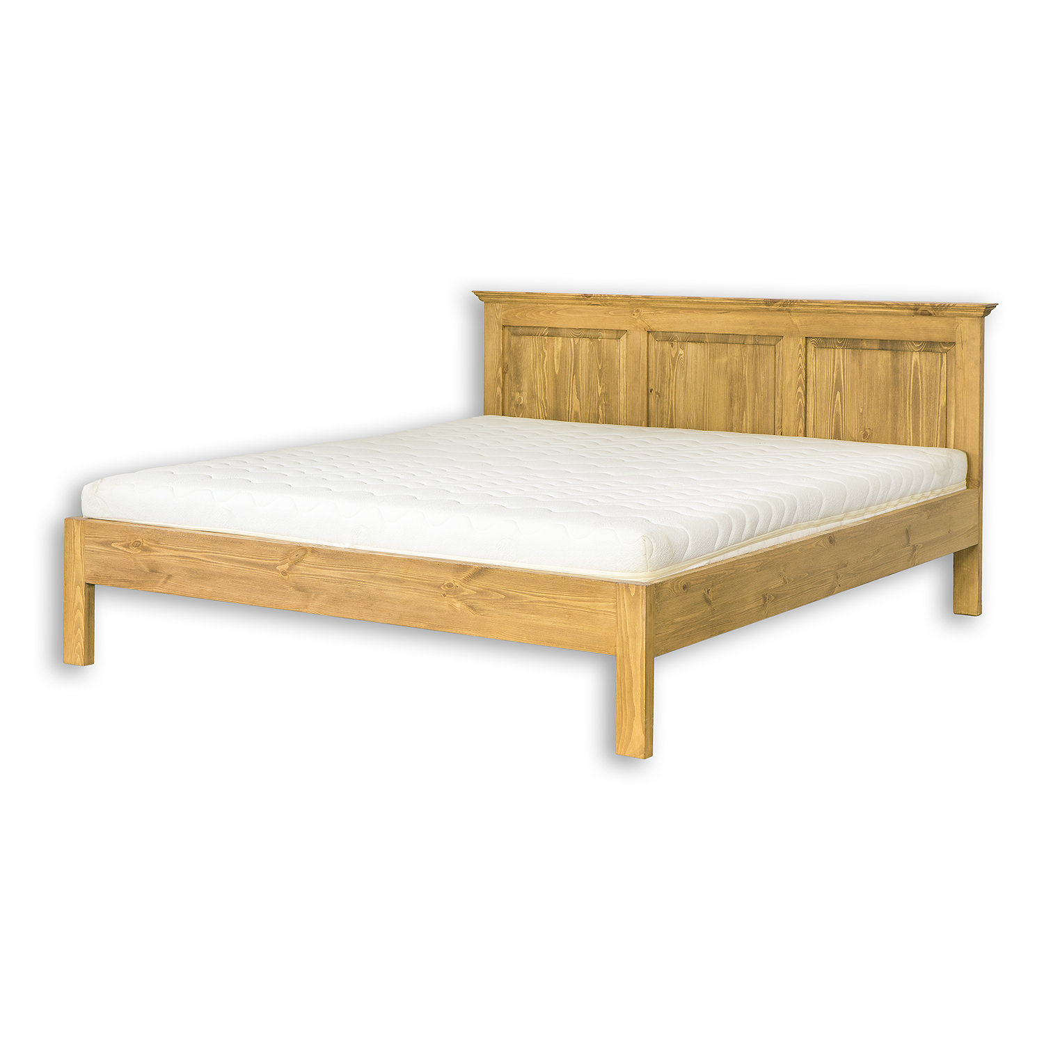 LK700-180 cm dřevěná rustikální postel z přírodní borovice Drewmax