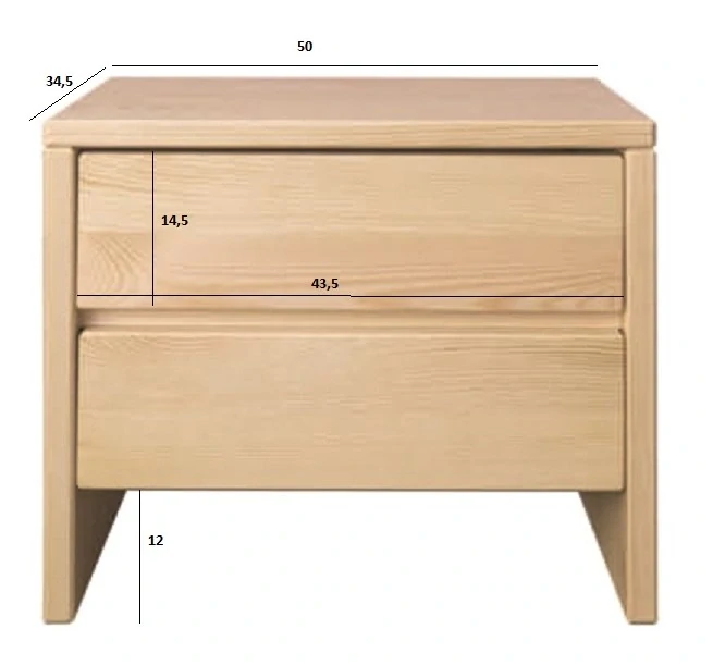 SN122 dřevěný noční stolek masiv borovice Drewmax