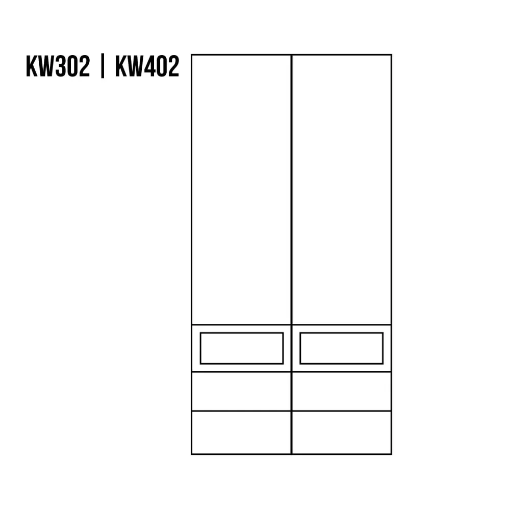 KW302 dřevěná skříň knihovna z dubu Drewmax