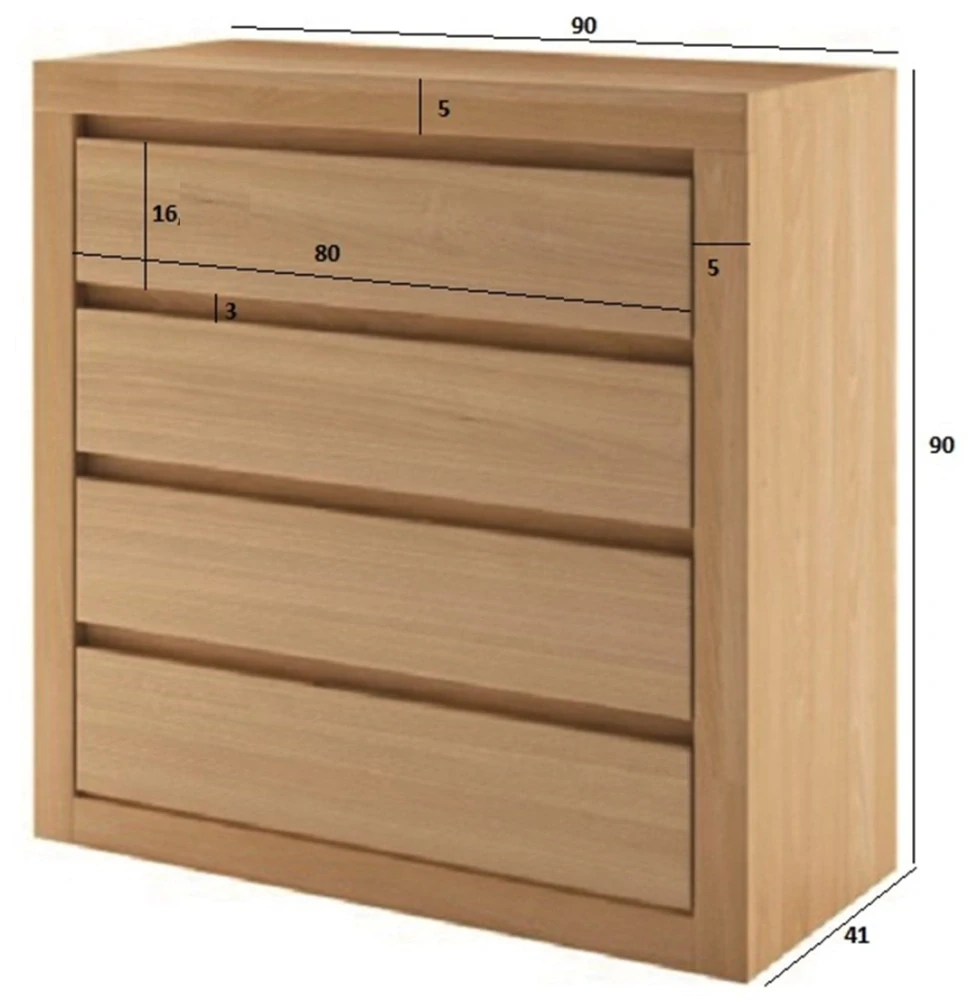 KD303 dřevěná komoda z dubu Drewmax