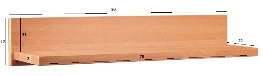 Drewmax PK311 - Dřevěná police masiv dub