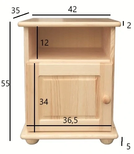 SN109 dřevěný noční stolek masiv borovice Drewmax 