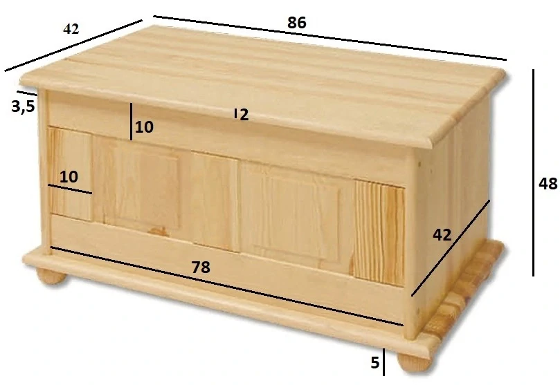 KS102 dřevěná truhlice masiv borovice Drewmax