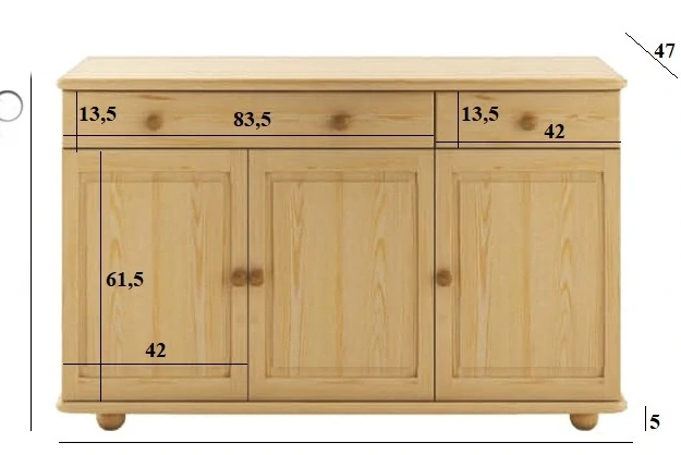 KW110 dřevěná skříňka z masivní borovice Drewmax 