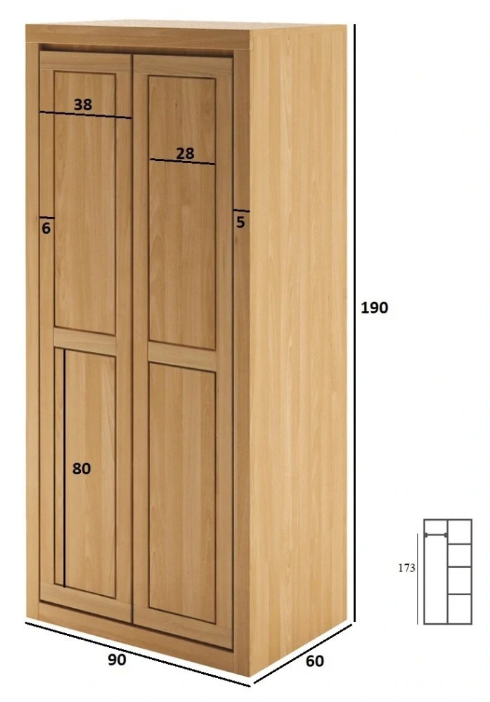 SF302 dřevěná skříň z dubu Drewmax