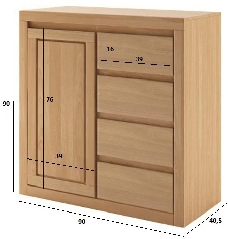 KD311 dřevěná komoda z dubu Drewmax