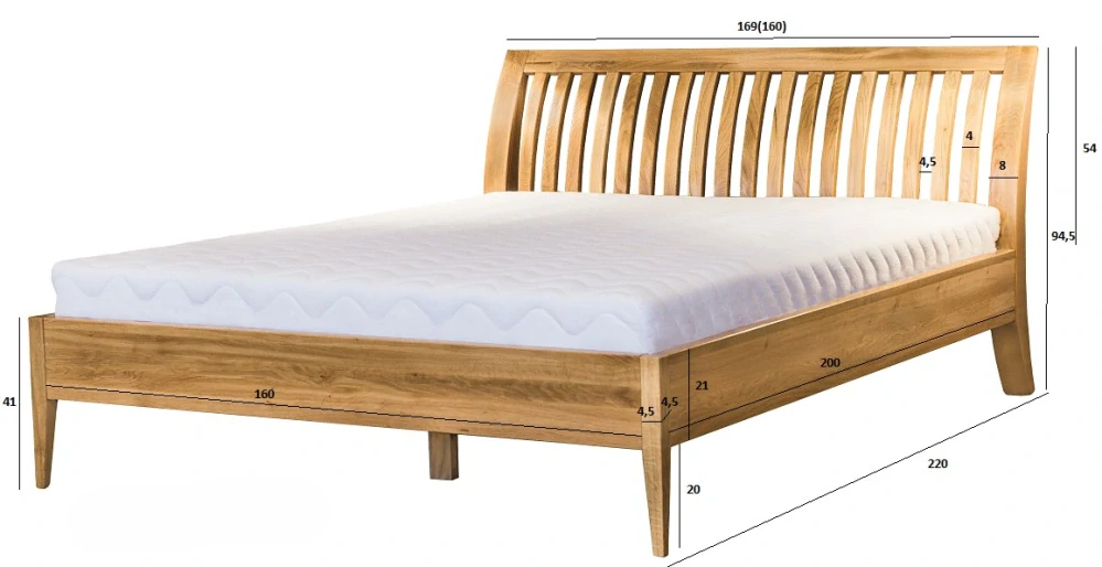 LK191-160 dřevěná postel masiv buk Drewmax 