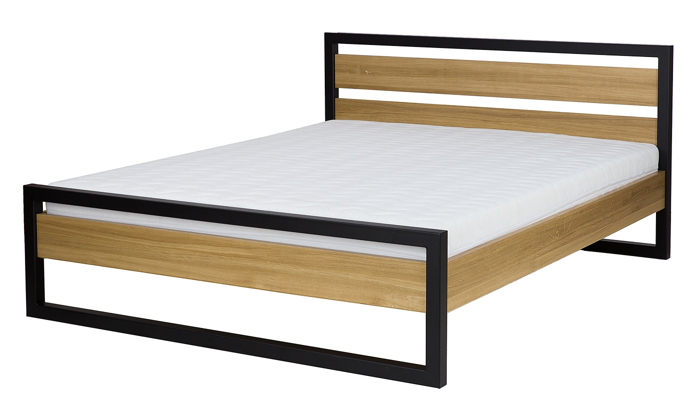 LK371-120 postel masiv dub/kov Drewmax