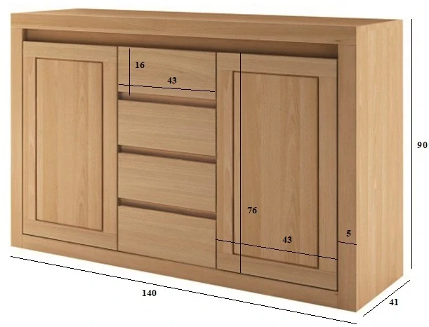 KD409 dřevěná komoda z buku Drewmax