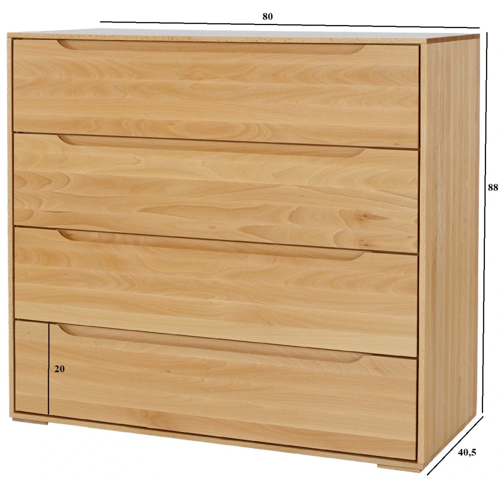 KD424 dřevěná komoda z buku Drewmax