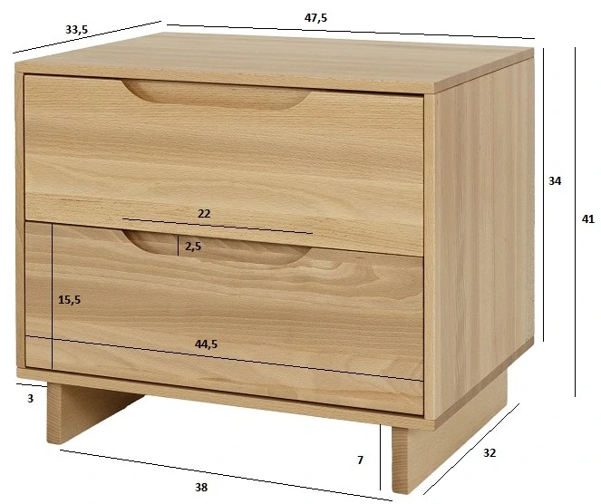 SN420 dřevěný noční stolek z buku Drewmax