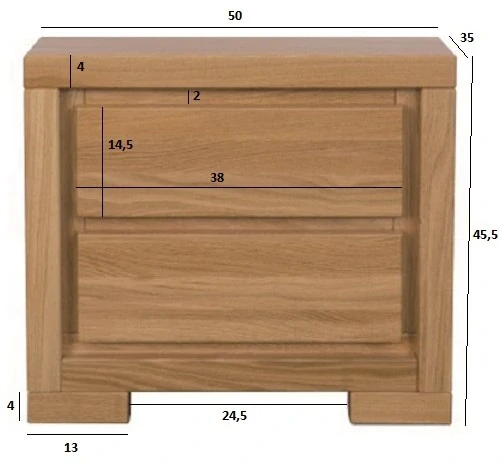 SN211 dřevěný noční stolek z dubu Drewmax