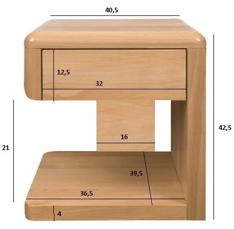 SN119 dřevěný noční stolek z buku Drewmax