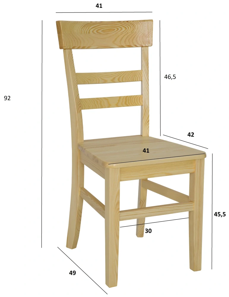 KT123 dřevěná jídelní židle masiv borovice Drewmax