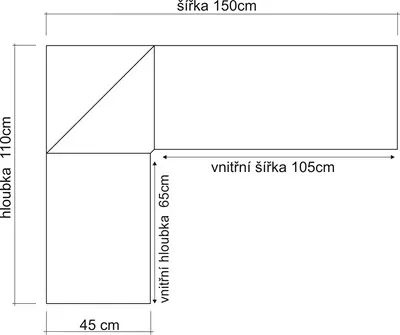 NR101 jídelní rohová lavice masiv borovice Drewmax 
