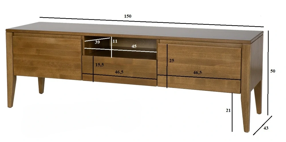 RV435 dřevěný televizní stolek z buku Drewmax