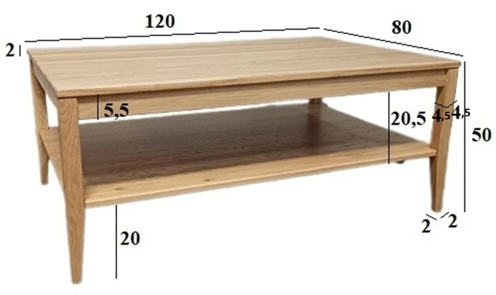 ST330-120 dřevěný konferenční stolek z dubu Drewmax